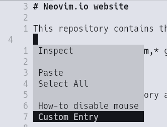 Customize the contextual menu